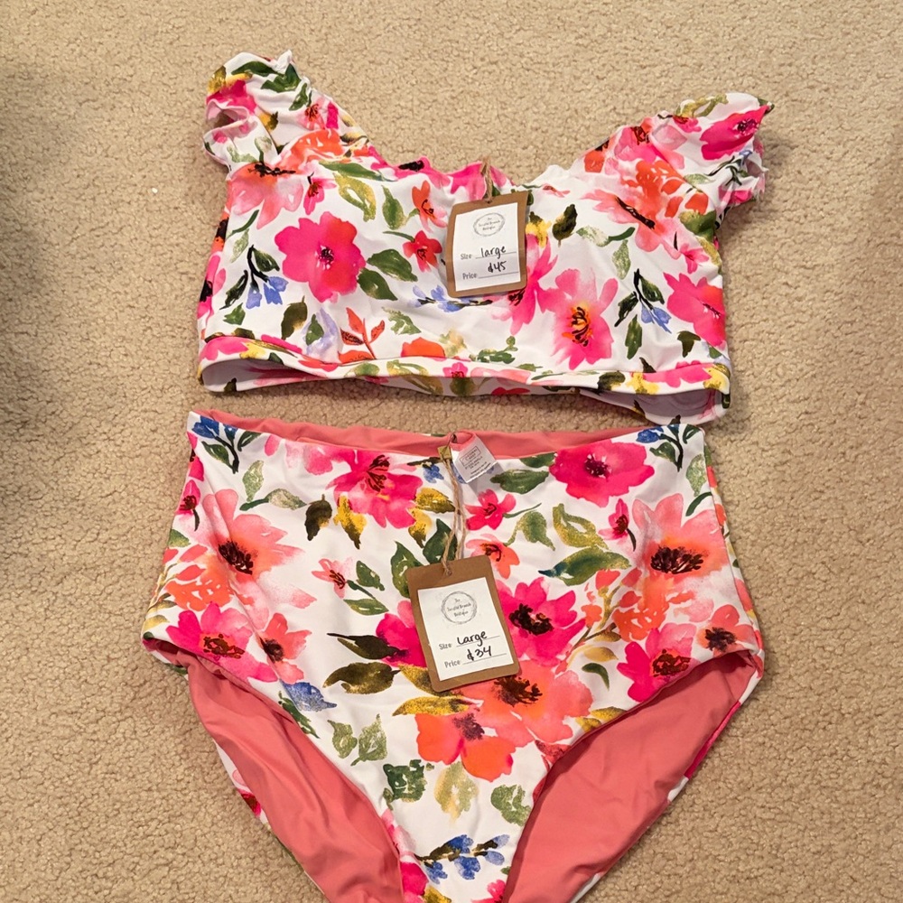 Floral Off-Shoulder Bikini Set